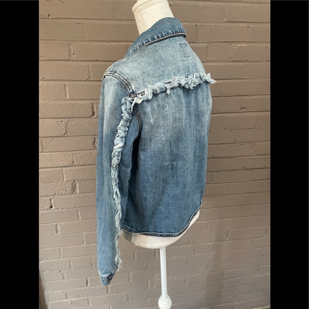 Kenzie Fringed back Full Jean Jacket S - Picture 3 of 14